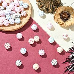 Round with Cross Food Grade Eco-Friendly Silicone Focal Beads&nbsp;SIL-CJC0007-15