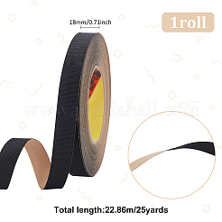 25 ヤードの自己粘着ポリエステル リボン  ヘアバンド作りアクセサリー  ブラック  3/4インチ（18mm）&nbsp;OCOR-WH0078-149A