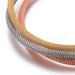 304ステンレススチールカフバングルセット  ミックスカラー  2-1/2インチ（6cm）〜2-3/4インチ（7cm）  3個/セット&nbsp;BJEW-F363-03M