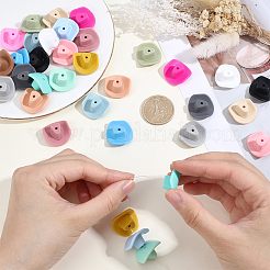36Pcs 18 Colors Hat Food Grade Eco-Friendly Silicone Focal Beads&nbsp;SIL-PA0001-61