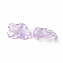 電気メッキガラスペンダント  花びらのチャーム  ラベンダー  20x19x4mm  穴：1.2mm&nbsp;EGLA-H102-02A
