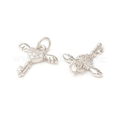 Brass Micro Pave Cubic Zirconia Charms&nbsp;KK-C018-02P