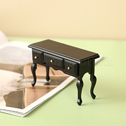 MDF ボード 化粧台 ミニチュア 装飾品  マイクロランドスケープドールハウスアクセサリー  小道具の装飾のふりをする  ブラック  105x40x70mm&nbsp;PW-WG77FED-01