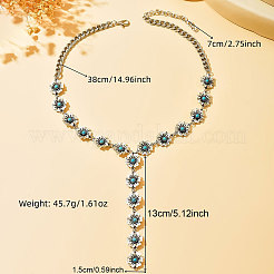 Vintage Alloy & Synthetic Turquoise Flower Y Necklaces for Women&nbsp;WGD1AD6-02