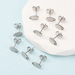 Non-Tarnish 304 Stainless Steel Stud Earring Findings&nbsp;STAS-R063-38