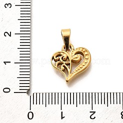 304ステンレススチールチャーム  ハートチャーム  ゴールドカラー  13.5x13.5x3mm  穴：3x5mm&nbsp;LS-STAS-B079-04G-03