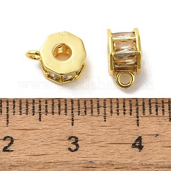 Column Brass Micro Pave Cubic Zirconia Tube Bails&nbsp;LS-KK-C072-05B-G
