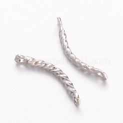 ジュエリーパーツ  真鍮棒リンク  ニッケルフリー  ツイスト  プラチナ  13x1.2mm  穴：0.8mm&nbsp;EC086-NF
