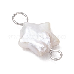 3Pcs 3 Styles Natural Keshi Pearl Connector Charms&nbsp;PALLOY-JF04241