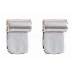 真鍮製グルーフラットパッドベイル  銀色のメッキ  16.5x11mm  穴：4.5mm&nbsp;X-KK-D519-B-S