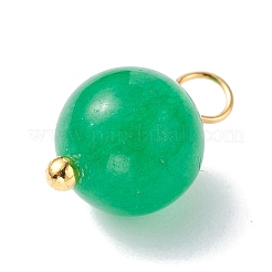 Dyed Natural White Jade Round Charms&nbsp;PALLOY-JF01147-01