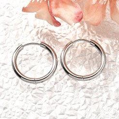 女性用304ステンレスフープピアス  ステンレス鋼色  21x2.5mm&nbsp;EJEW-M068-15E-P