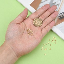 真鍮製スペーサービーズ  カドミウムフリー＆ニッケルフリー＆鉛フリー  ディスク  18KGP本金メッキ  4x1mm  穴：1.2mm&nbsp;KK-T035-100