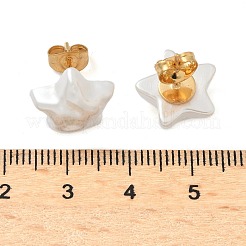 304 Stainless Steel Plastic Imitation Pearl Stud Earrings&nbsp;EJEW-R030-01G-03