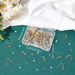 50Pcs Real 18K Gold Plated Brass Horizontal Loop French Earring Hooks&nbsp;KK-CN0001-81