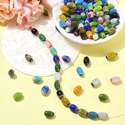 90Pcs 15 Colors Handmade Millefiori Lampwork Beads&nbsp;LAMP-CJ0002-31