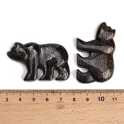 天然ブロンズ石彫刻ペンダント  ズニ族のクマのチャーム  30~32.5x46~47x6~8mm  穴：1mm&nbsp;GG-CBA3958-02E