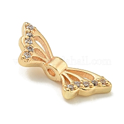 Rack Plating Brass Micro Pave Cubic Zirconia Bead&nbsp;KK-K386-18G-01