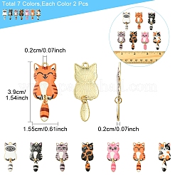 14Pcs 7 Colors Alloy Enamel Pendants&nbsp;FIND-FS0002-99