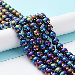 Electroplated Dyed & Heated Natural Black Agate Beads Strands&nbsp;G-Z038-B05-02FR