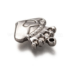 201 ステンレススチールペンダントカボションセッティングエナメル  王冠とハート  ステンレス鋼色  17x14.5x3mm  穴：1.5mm&nbsp;STAS-H125-07P
