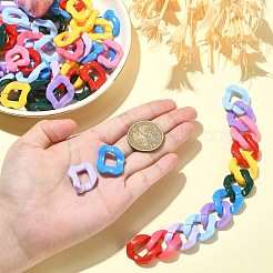 180 個 9 色のアクリルリンクリング  クイックリンクコネクタ  ねじれた菱形  カーブチェーン製作用  ミックスカラー  25.5x21x6mm  20個/カラー&nbsp;MACR-CJ0001-51