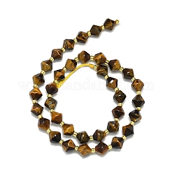 天然石タイガーアイビーズ連売り  多面カット  菱形  8~8.5x8~8.5mm  穴：1mm  約37個/連  15.35''（39センチメートル）&nbsp;G-I376-B16-01