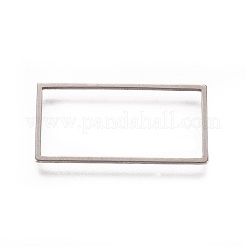 ステンレス鋼の連結リング  長方形  ステンレス鋼色  12.5x25.5x0.8mm  内径：11.5x24mm&nbsp;STAS-WH0014-09C