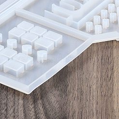 パッチワークハウス クリスマス DIY ペンダント デコレーション シリコン型  エポキシ樹脂工芸品作り  ホワイト  246x200x8.5mm  模様1: 121x85mm  模様2: 87x97mm  模様3: 110x110  模様4: 110x71mm&nbsp;DIY-M057-01C