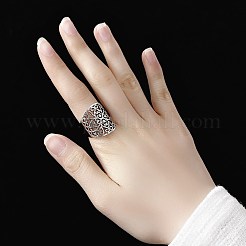 Hollow Out Flower Pattern Brass Cuff Rings for Women&nbsp;FS-WG0DDA6-01