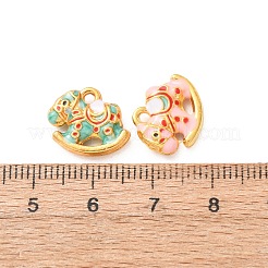 合金エナメルチャーム  馬のチャームをロッキング  ゴールドカラー  ミックスカラー  12x14.5x3.5mm  穴：1.6mm&nbsp;AL-CBA7F7E-02G