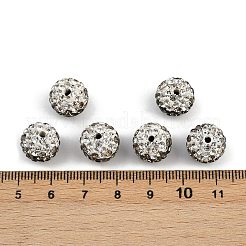 中東風ラインストーンビーズ  ポリマークレイと  ラウンド舗装ディスコボールビーズ  グレー  pp14（2~2.1mm）  12.5mm  穴：2mm&nbsp;RB-B029-3D