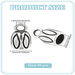 90Pcs Tibetan Style Alloy Cord End&nbsp;TIBE-LP0001-03
