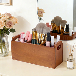3-Compartment Wood Cosmetic Brush Storage Box&nbsp;AJEW-WH0817-082