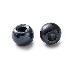 電気メッキガラスビーズ  ロンデル  プルシアンブルー  4x3.5mm  穴：1.2mm  約130個/袋&nbsp;GL-G001-02A-03