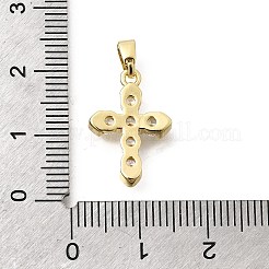 真鍮クリアキュービックジルコニアチャーム  クロスチャーム  長持ちメッキ  18KGP本金メッキ  18x12x3mm  穴：5x3mm&nbsp;KK-B187-25G