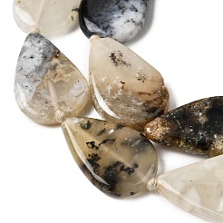 天然のアフリカオパールビーズ連売り  フラットティアドロップ  25~34x16~20x5~6mm  穴：1.6mm  約13~15個/連  16.34''（41.5cm）〜16.93''（43cm）&nbsp;G-D365-A01