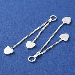ラックメッキ真鍮チャーム  ニッケルフリー  長持ちメッキ  ハート  銀  36mm  穴：2.3mm&nbsp;KK-D097-07S