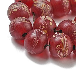 手作りランプワークビーズ連売り  水玉模様の丸い  レッド  12~12.5mm  穴：2mm  約24個/連  10.71''（27.2センチメートル）&nbsp;BLOW-D006-07F