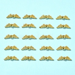 100個の合金ビーズ  カドミウムフリー＆ニッケルフリー＆鉛フリー  天使の翼  ゴールドカラー  12x3x3mm  穴：1.5mm&nbsp;FIND-FS0002-45