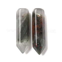 ナチュラルアフリカンブラッドストーンポインテッドペンダント  多面カット  弾丸  30~33x8~9mm  穴：1.4~1.6mm&nbsp;G-D460-01T