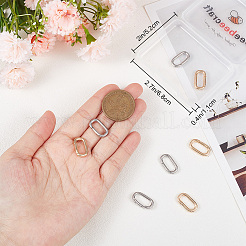 10Pcs 2 Colors Brass Spring Gate Rings&nbsp;KK-BBC0007-77