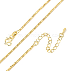 1.5mm真鍮製ウィートチェーンネックレス（女性用）  長持ちメッキ  ゴールドカラー  17.72~18.50インチ（45~47cm）&nbsp;KK-CBA4FD4-10G