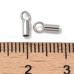 925スターリングシルバーコードエンドパーツ  エンドキャップ  コラム  プラチナ  7x3x2mm  穴：1.8mm  内径：1.5mm&nbsp;STER-P055-01B-P