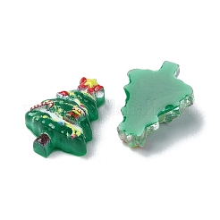 カラフルなクリスマスシリーズの樹脂製カボション  クリスマスツリー  12x9x4mm&nbsp;CRES-Q006-02G