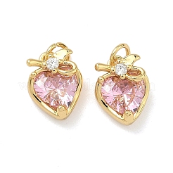 Brass Micro Pave Cubic Zirconia Pendants&nbsp;KK-A291-10G