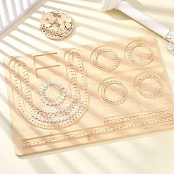 長方形の木製ブレスレットデザインボード  ビーズブレスレットネックレスジュエリー作成用  バリーウッド  43.4x28.3x1cm&nbsp;TOOL-YWC0003-01