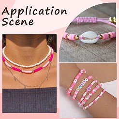 3 Strands Flat Round Handmade Polymer Clay Beads&nbsp;CLAY-SC0001-69C