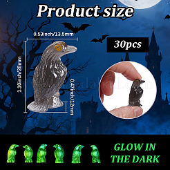 30Pcs Resin Crow Display Home Decorations&nbsp;DJEW-SP0001-34