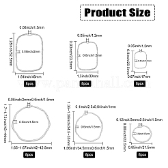 48Pcs 6 Styles Alloy Open Back Bezel Pendants&nbsp;FIND-CA0008-12
